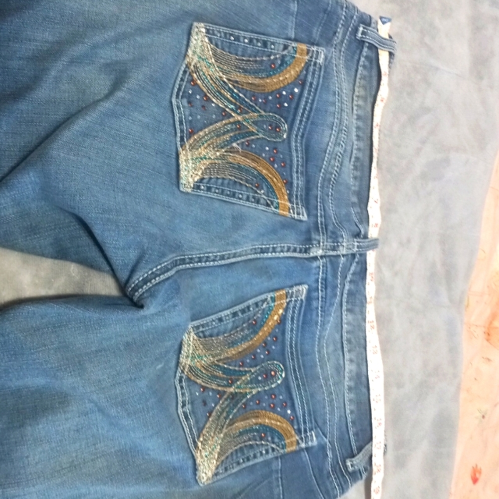 Wrangler blinged W pocket jeans 13/14 36 inchWaist x32 inches length